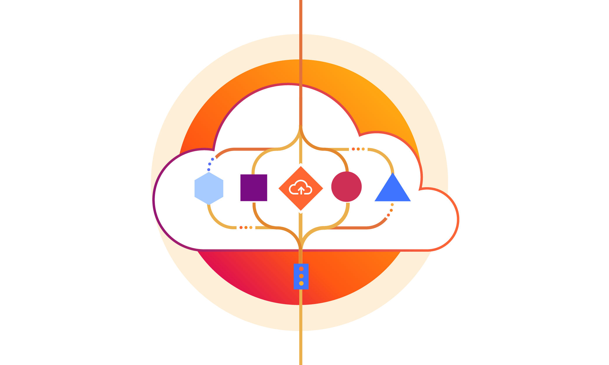 Illustration représentant le stockage d'applications dans le cloud